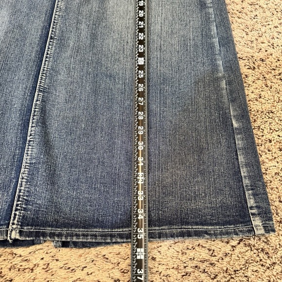 NWT Cato Denim Midi Skirt Size 14 Y2K Embellished Pocket Western Jean Skirt - Picture 8 of 10